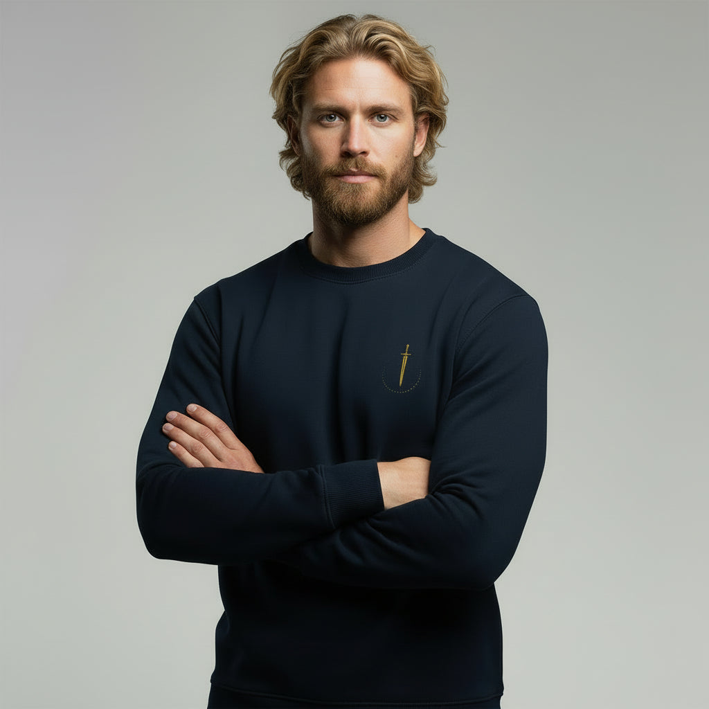 Premium Sweatshirt | Live by the Sword | Navy Blue