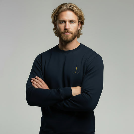 Premium Sweater | Live by the Sword | Navy Blue | Stitched