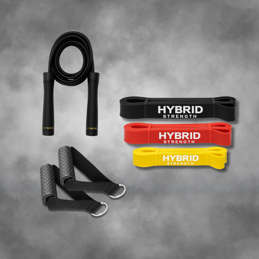 Hybrid Strength jump rope travel set voor fitness op vakantie en onderweg.